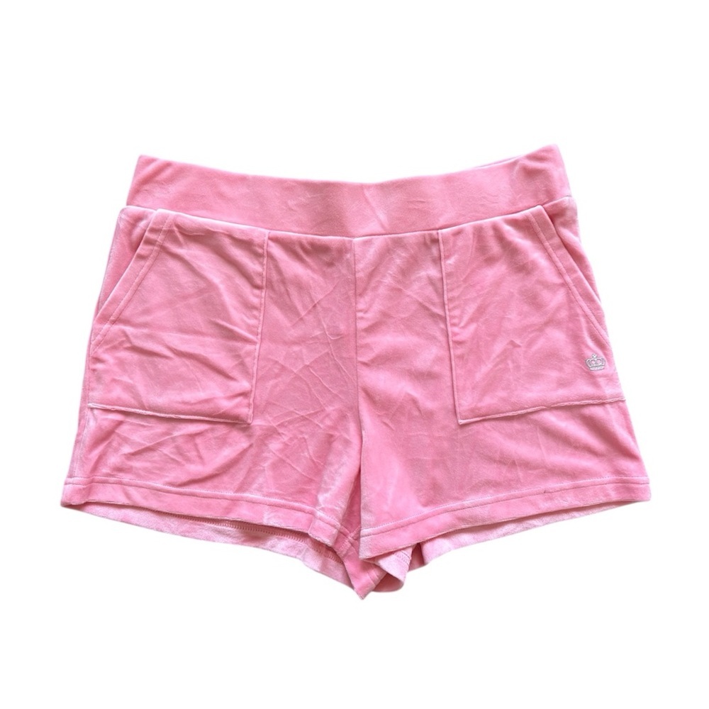 NWT Juicy Couture Large Velour Pink Shorts With Pockets - Picture 3 of 7
